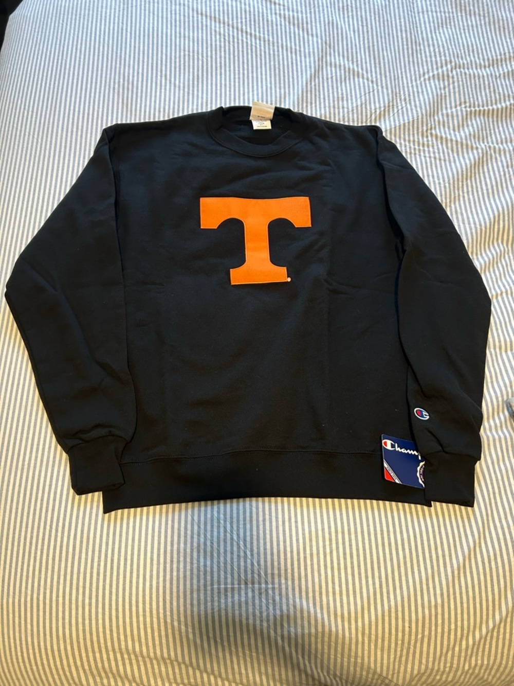University of Tennessee Champion Black Crewneck Sweatshirt with Orange
